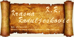 Krasna Raduljesković vizit kartica